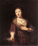 Portrait of Saskia with a Flower Rembrandt van rijn